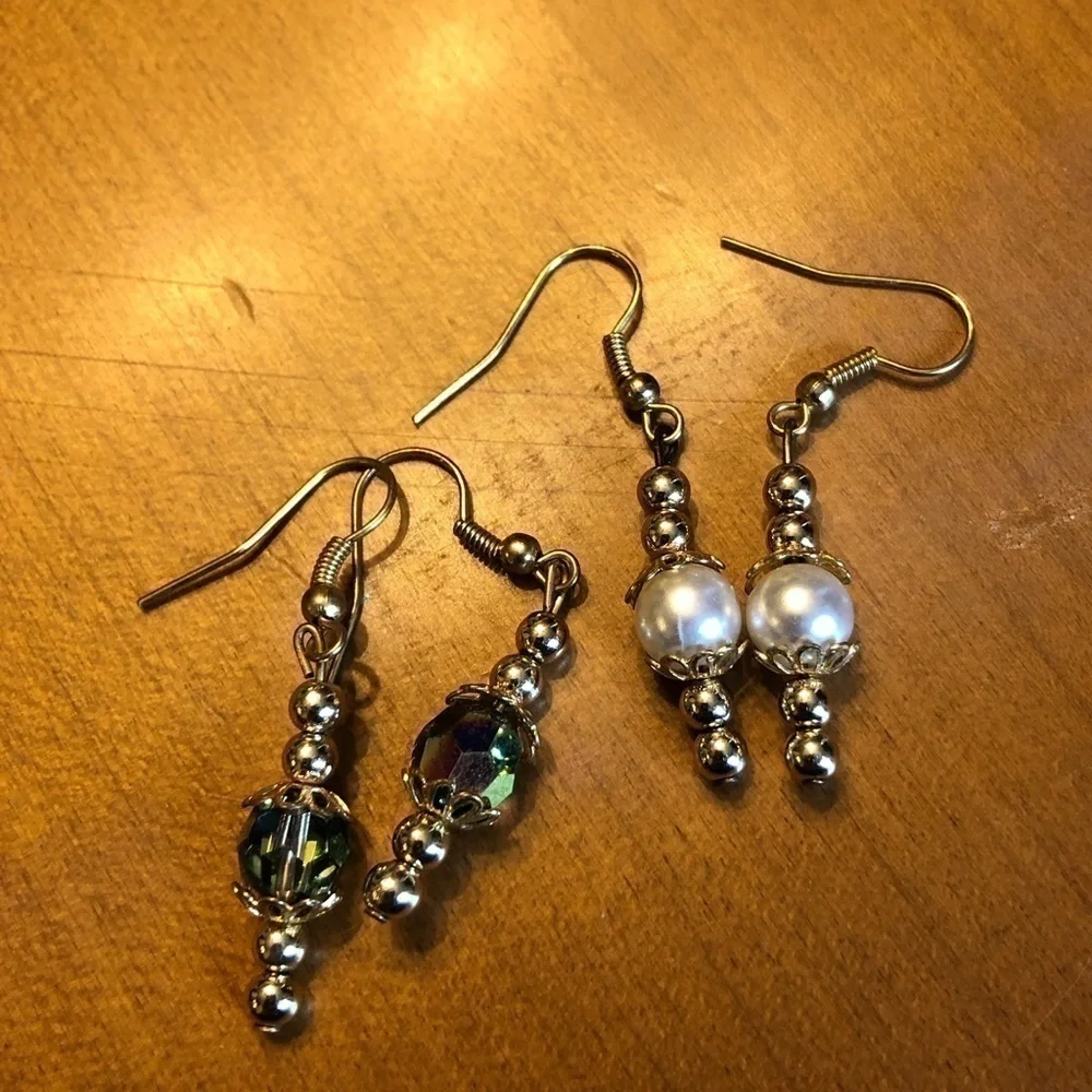 Handmade Earring Bundle Iridescent Faux Pearl